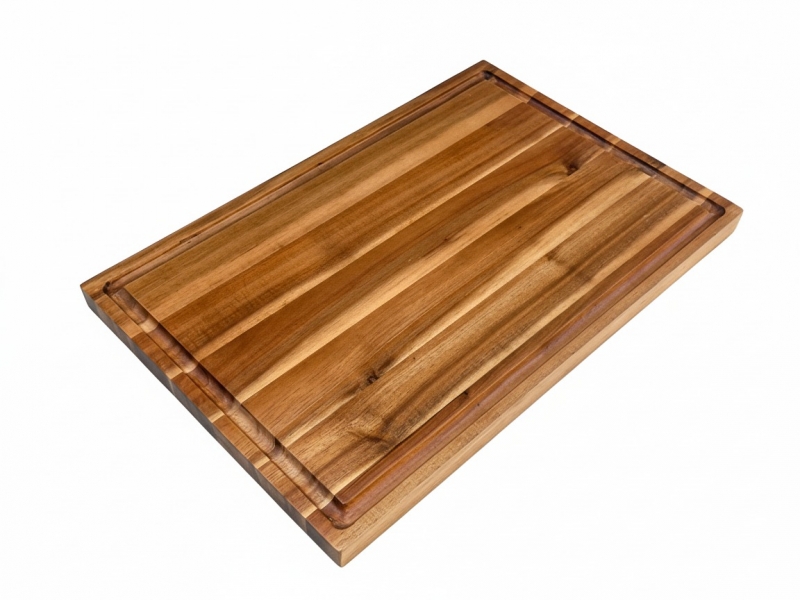 Custom-made Rectangular Acacia Wood Cutting Board with Juice Groove